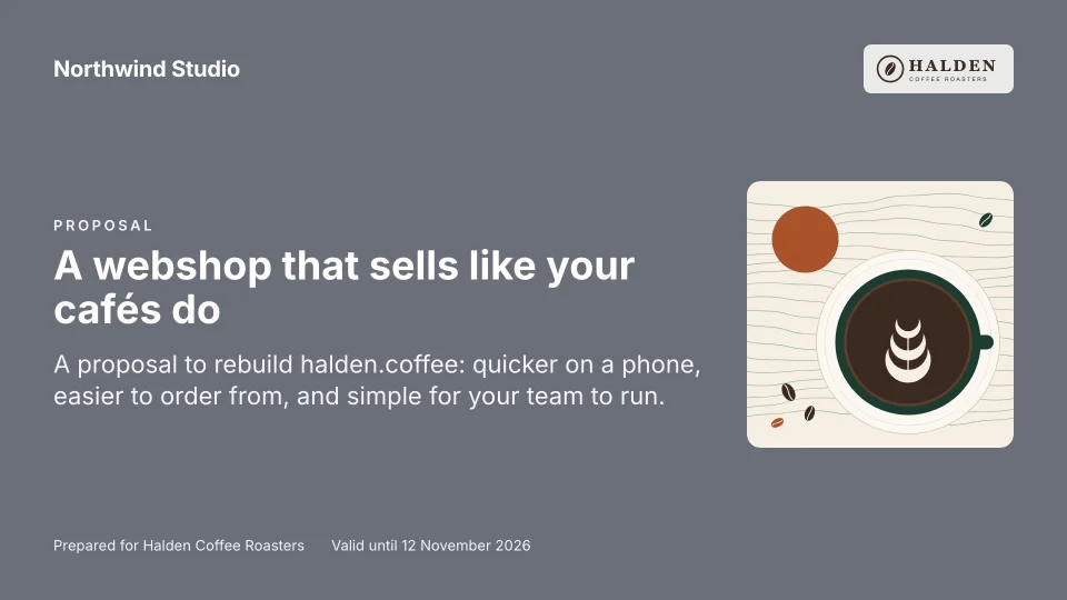 The demo cover slide before branding: plain grey type, no logo.